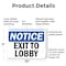 Signmission Exit Sign, Plastic, 10 in W, 7 in H, Exit To Lobby OS-2PACK-NS-P-710-L-12257 - alternate 5